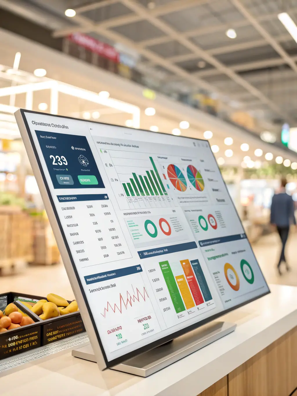 A dashboard displaying real-time analytics of customer traffic patterns and purchasing behavior in a retail store, powered by Ecliptix's AI Analytics Tool.